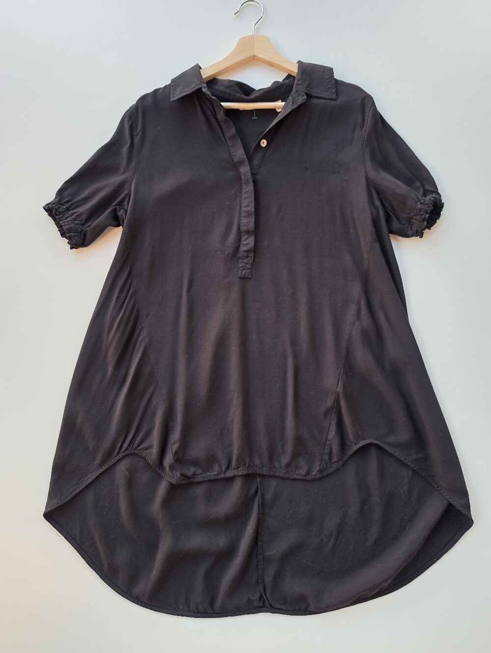 Soft Surroundings Black Short Sleeve High-low Tunic/Mini Dress